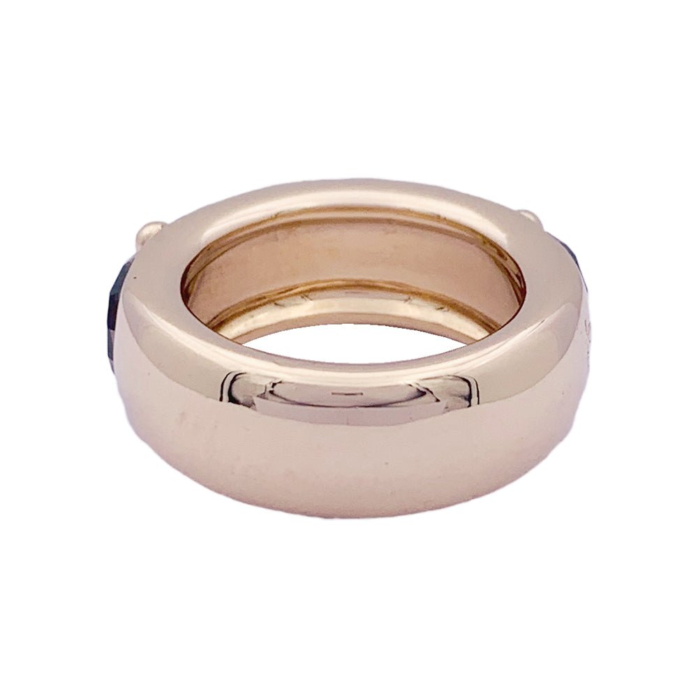 Bague POMELLATO "Narciso" en or rose et quartz fumé - Castafiore
