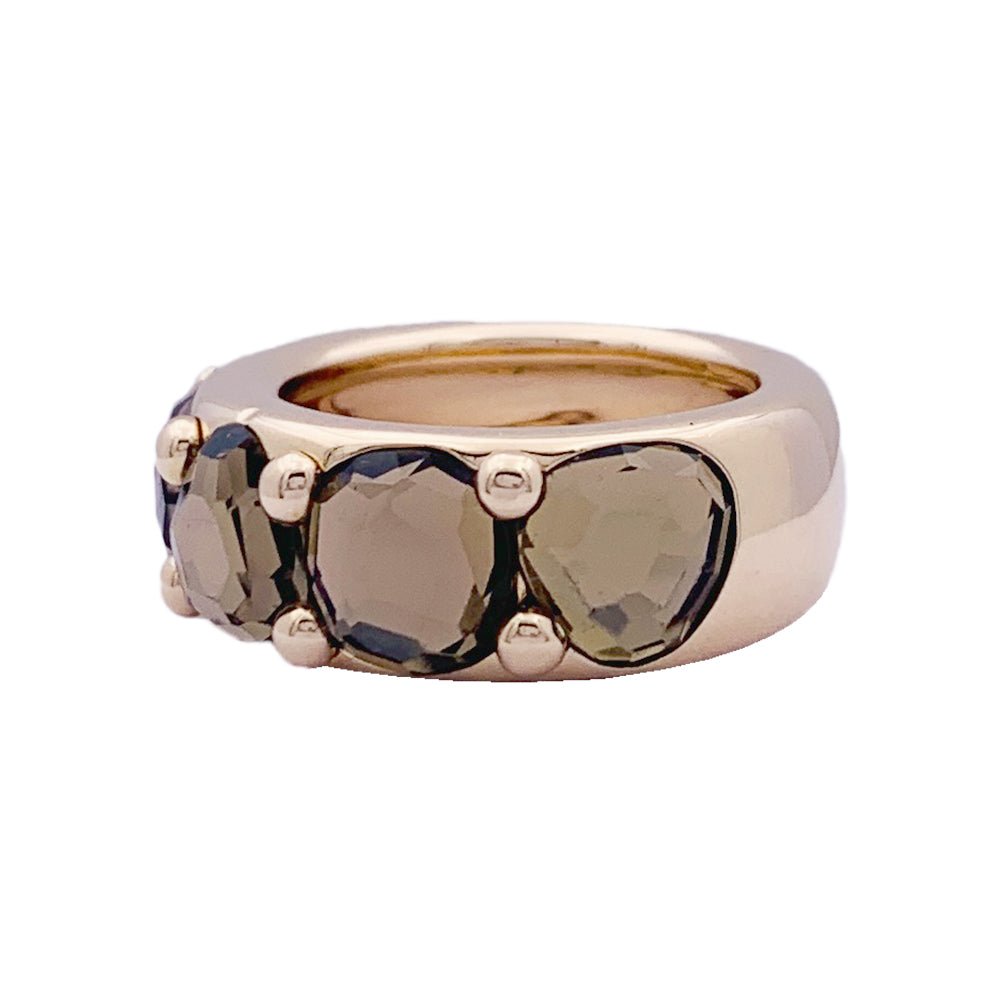 Bague POMELLATO "Narciso" en or rose et quartz fumé - Castafiore