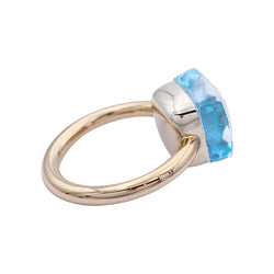 Bague Pomellato, "Nudo Maxi", deux ors et topaze bleue. - Castafiore