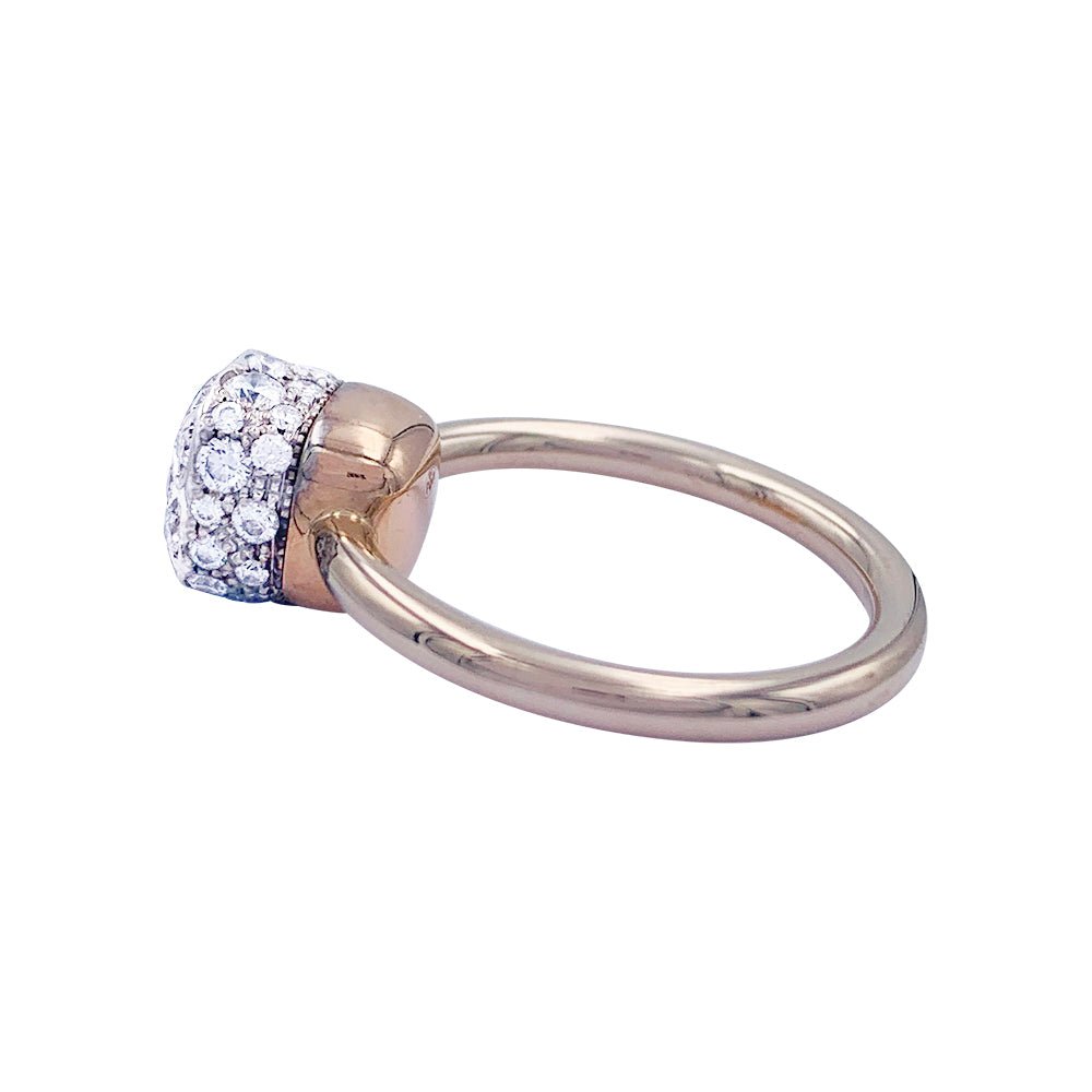 Bague Pomellato, "Nudo Solitaire", or rose et blanc, diamants - Castafiore