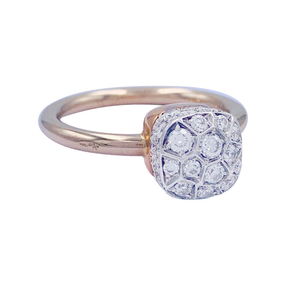 Bague Pomellato, "Nudo Solitaire", or rose et blanc, diamants - Castafiore