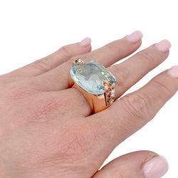 Bague Pomellato, "Pin Up", or rose, prasiolite, diamants, grenats - Castafiore