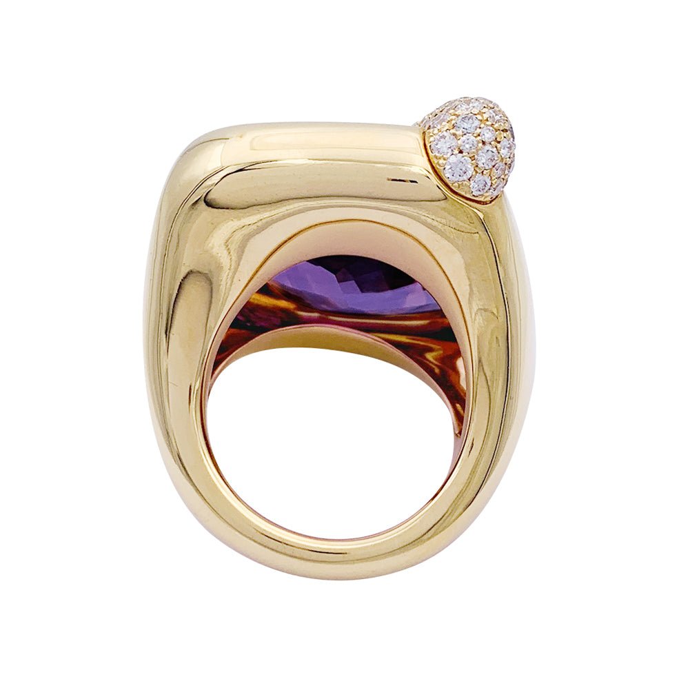 POMELLATO Ritratto ring in pink gold amethyst and diamonds. Castafiore