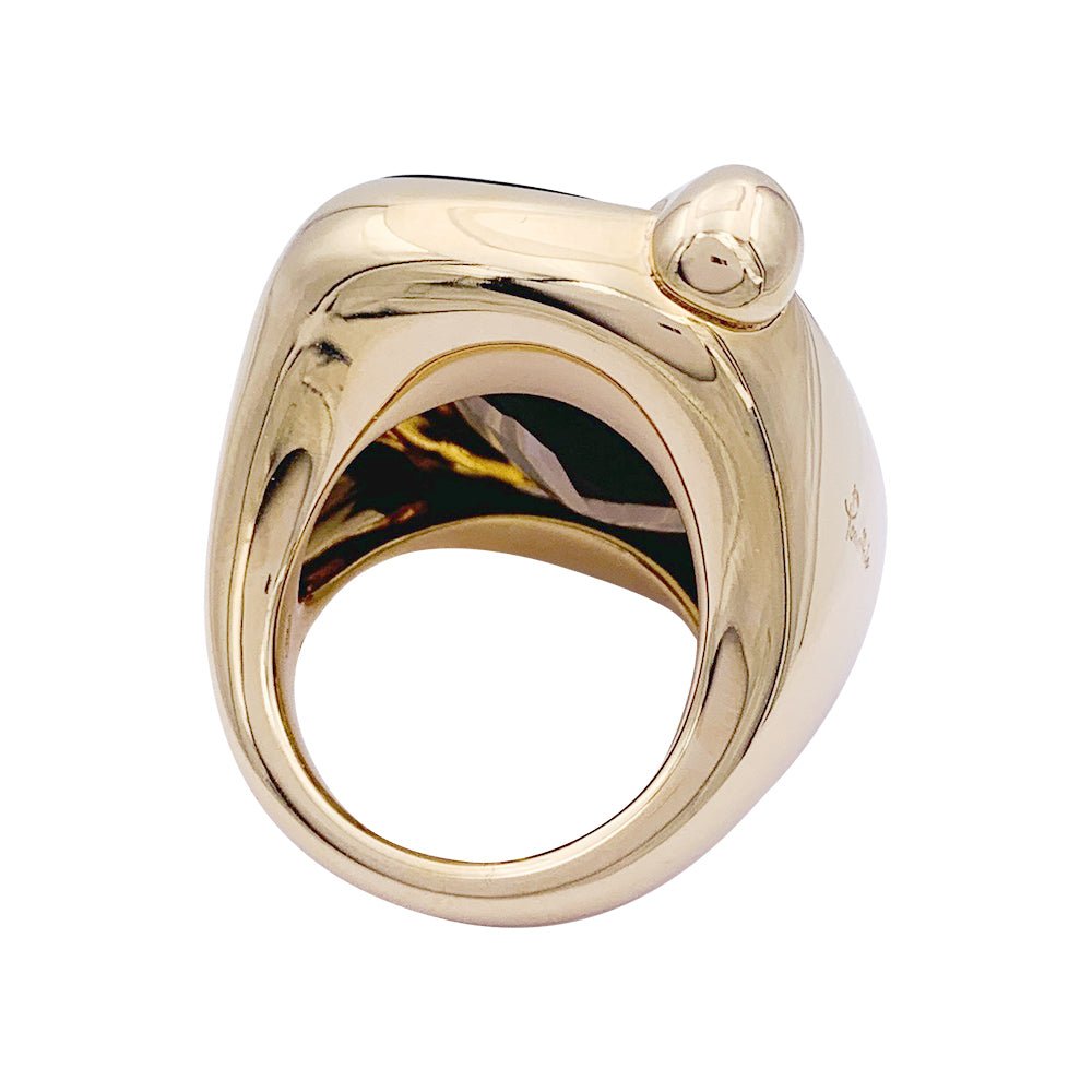 Bague POMELLATO "Ritratto" en or rose, quartz fumé et diamants - Castafiore