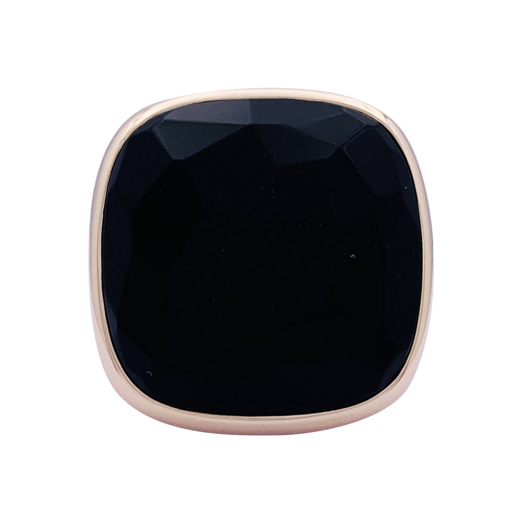 Bague Pomellato "Victoria", or rose, jais. - Castafiore