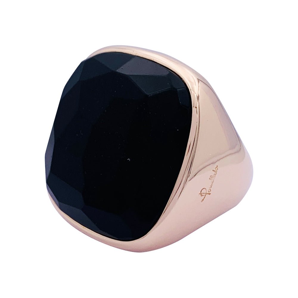 Bague Pomellato "Victoria", or rose, jais. - Castafiore