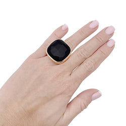 Bague Pomellato "Victoria", or rose, jais. - Castafiore