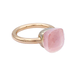 Bague Pomellato,"Nudo Classic", deux ors et quartz rose. - Castafiore