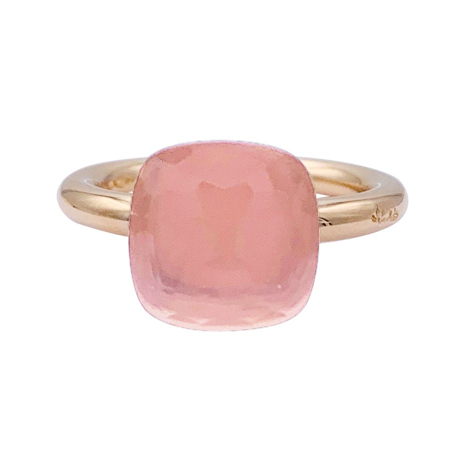 Bague Pomellato,"Nudo Classic", deux ors et quartz rose. - Castafiore
