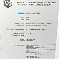 Bague Pompadour en or blanc diamants et émeraude - Castafiore