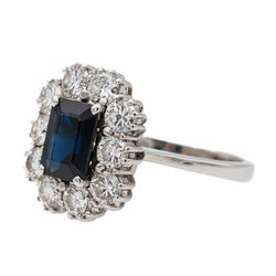 Bague Pompadour en or blanc et saphir - Castafiore