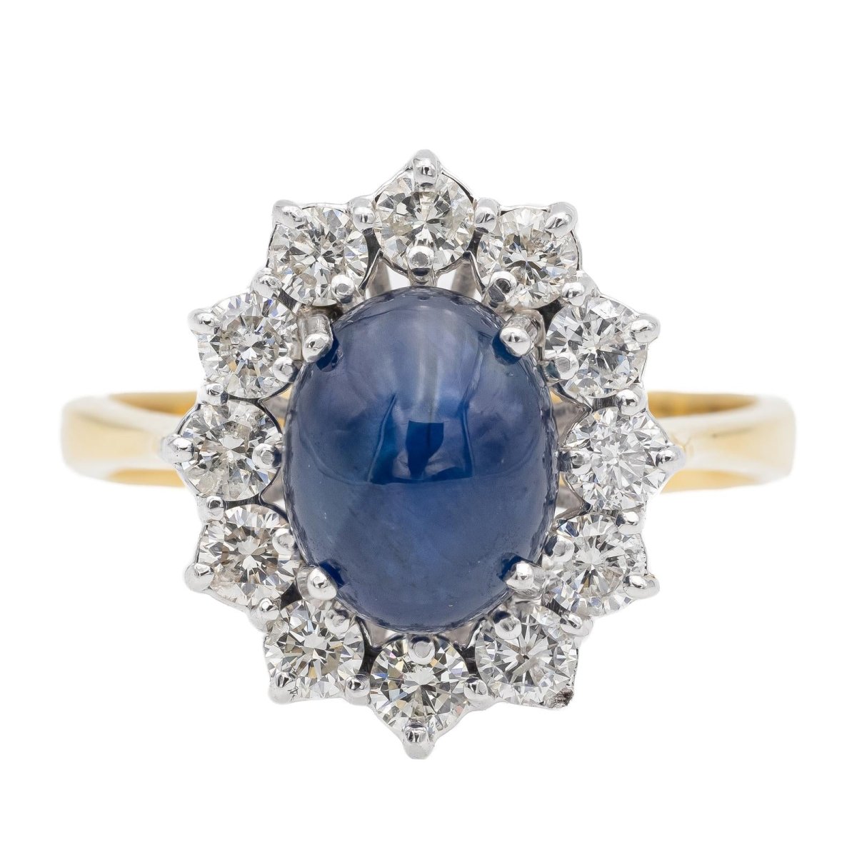 Bague Pompadour en or jaune et saphir - Castafiore
