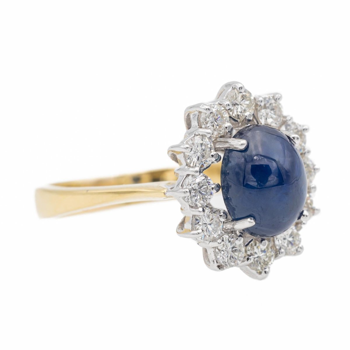 Bague Pompadour en or jaune et saphir - Castafiore