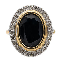 Bague Pompadour en or jaune, or blanc et saphir - Castafiore