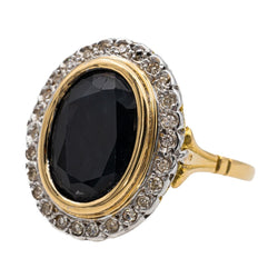 Bague Pompadour en or jaune, or blanc et saphir - Castafiore