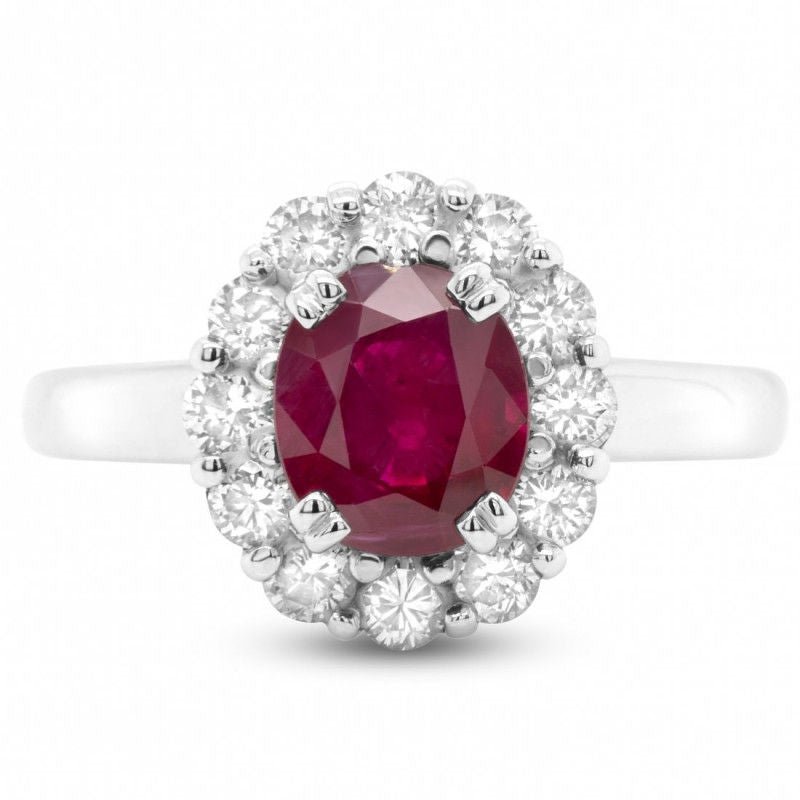 Bague Pottier or gris rubis diamants - Castafiore