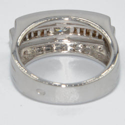 Bague rectangulaire en or gris et diamant - Castafiore