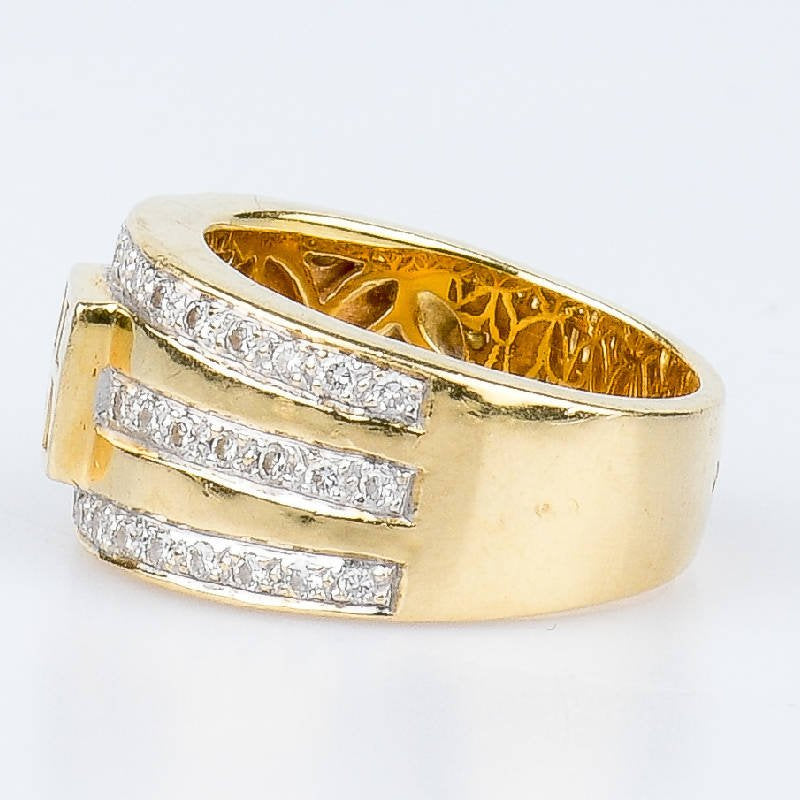 Bague ruban diamants en or jaune 18 carats - Castafiore