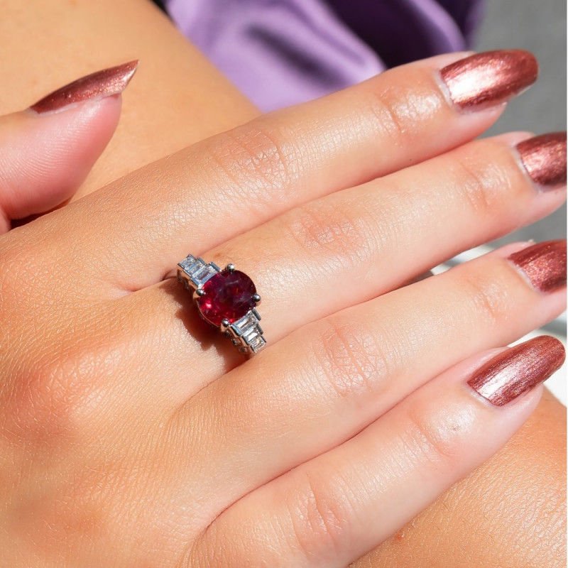 Bague rubis diamants - Castafiore