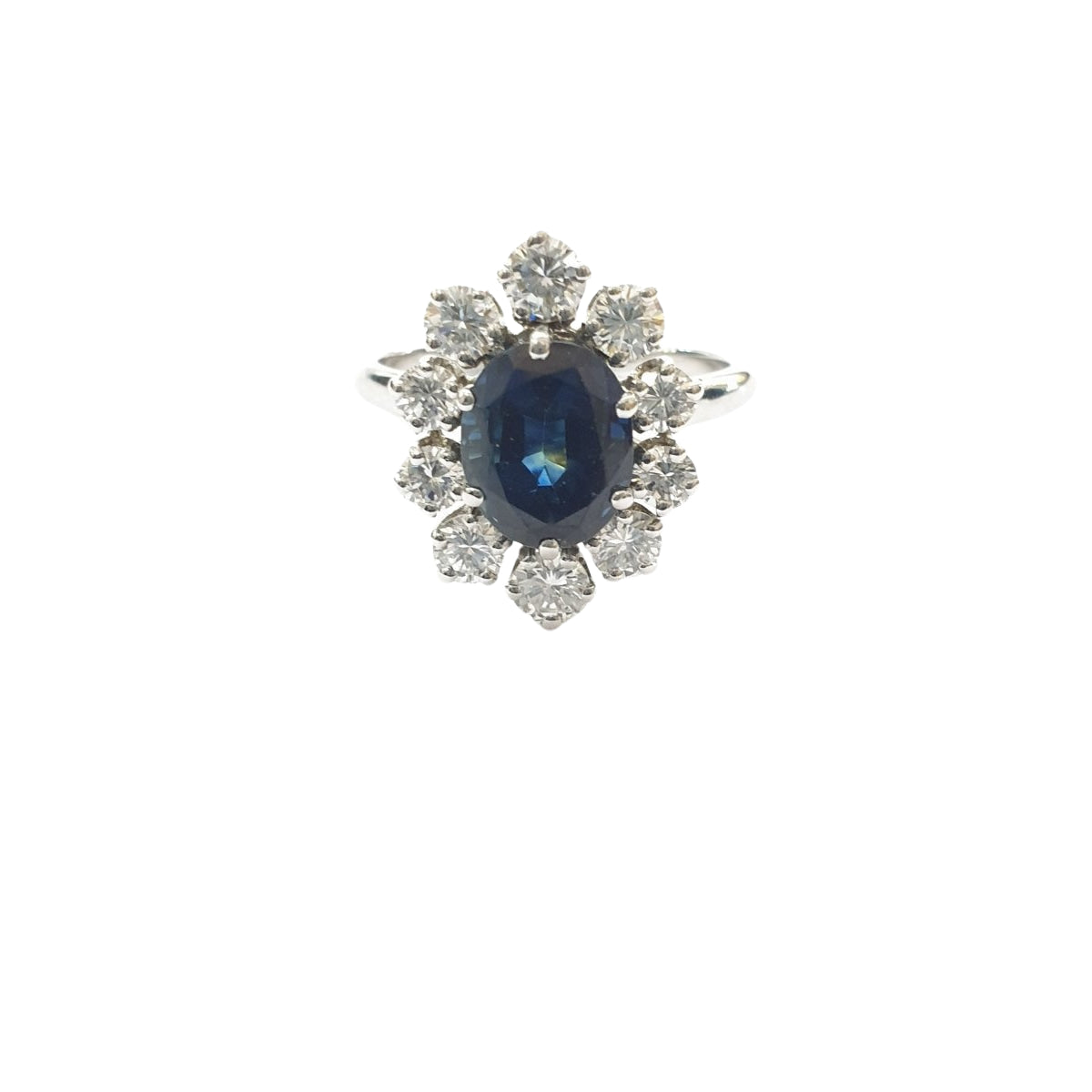 Bague saphir entourage diamants - Castafiore