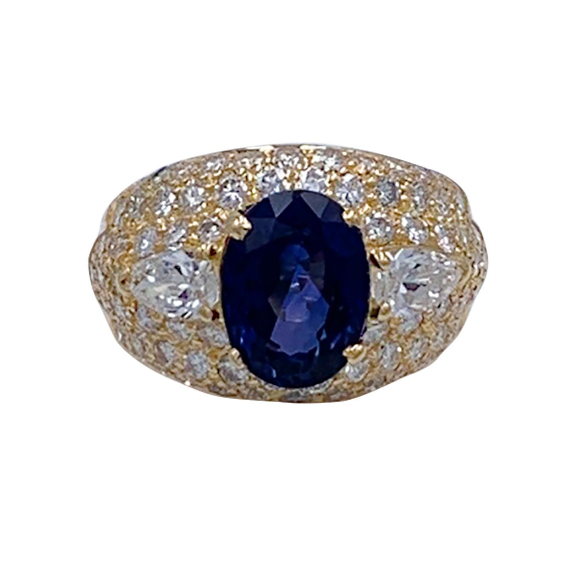 Bague saphir, or jaune et diamants - Castafiore
