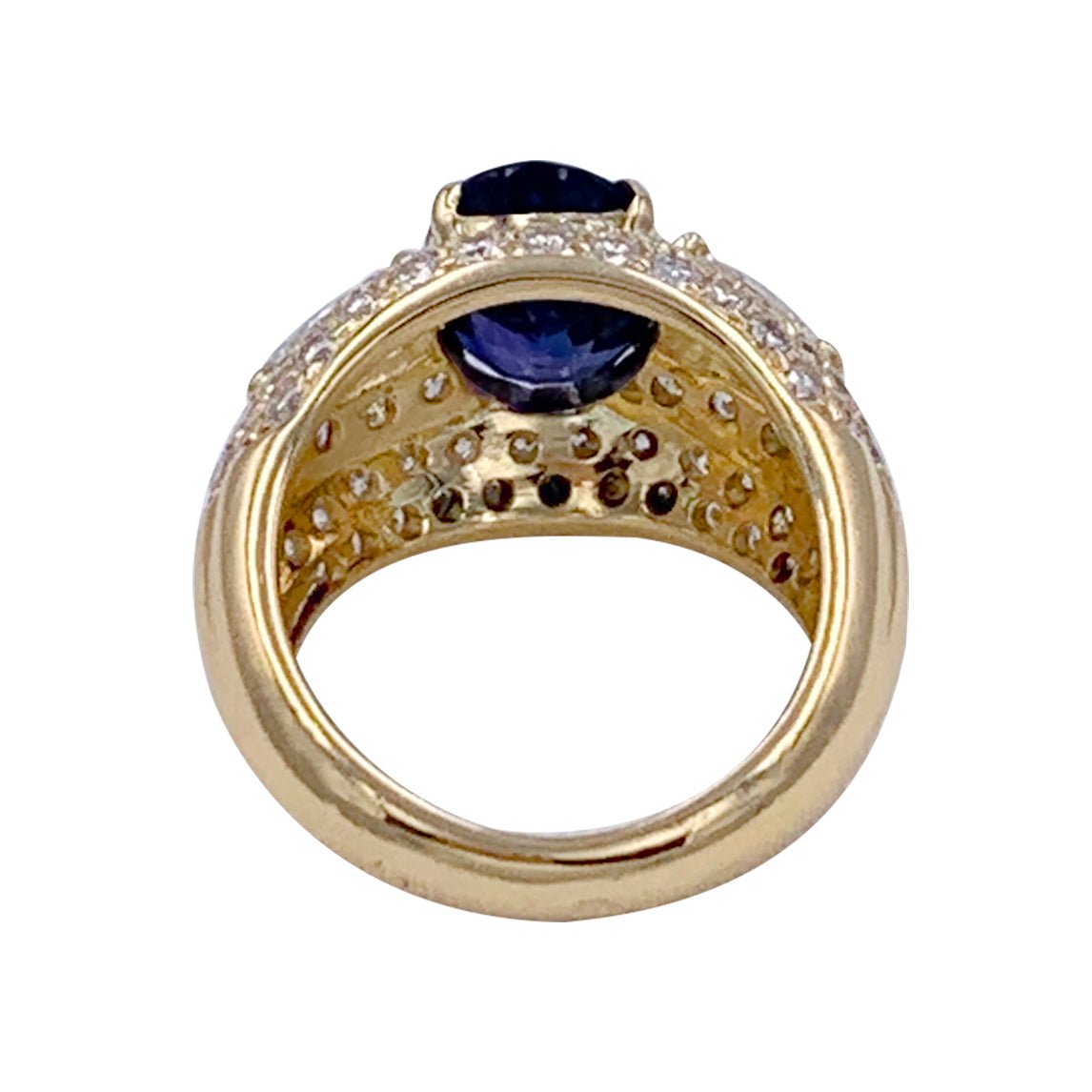 Bague saphir, or jaune et diamants - Castafiore