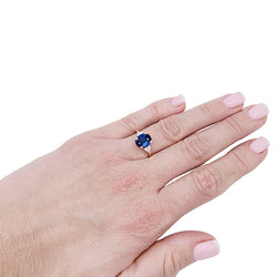 Bague saphir ovale, diamants troïdas - Castafiore