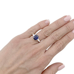 Bague saphir, platine et diamants - Castafiore