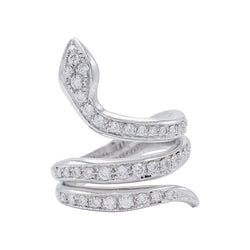 Bague serpent or blanc, diamants - Castafiore