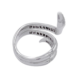 Bague serpent or blanc, diamants - Castafiore