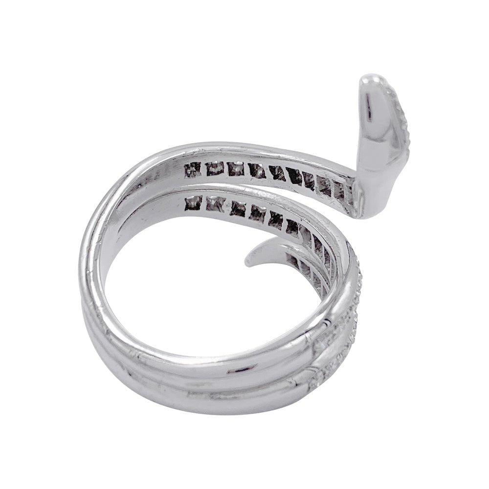 Bague serpent or blanc, diamants - Castafiore