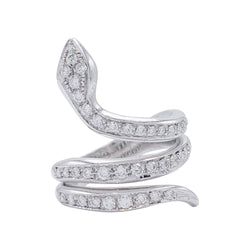 Bague serpent or blanc, diamants - Castafiore