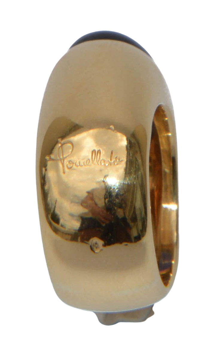 Bague signée de la maison Pomellato en or jaune et cordiérite - Castafiore