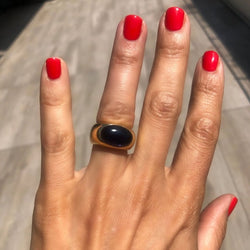 Bague signée de la maison Pomellato en or jaune et cordiérite - Castafiore