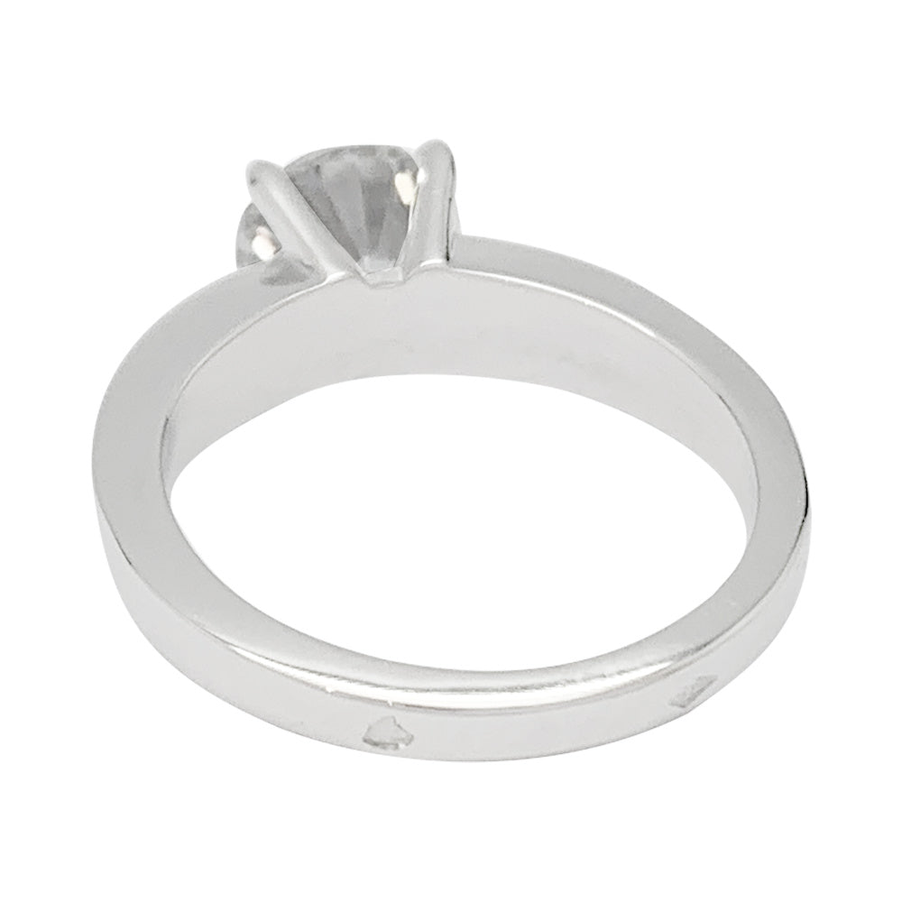 Bague solitaire accompagné diamants baguette - Castafiore