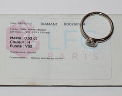 Bague Solitaire Avec Pli Certificat LFG - Castafiore