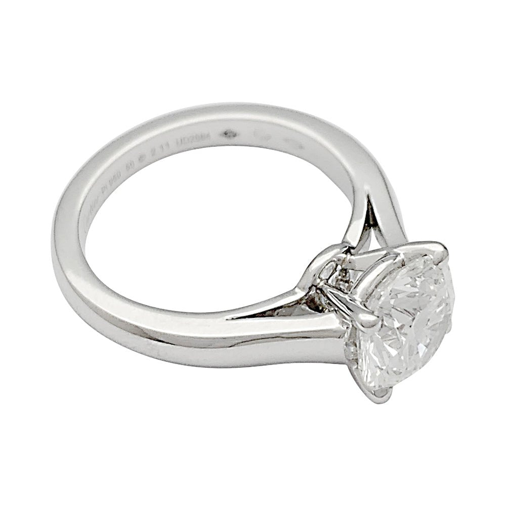 Bague Solitaire CARTIER "1895" en platine et diamant - Castafiore