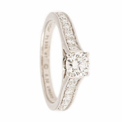 Bague Solitaire CARTIER 1895 en platine et diamant - Castafiore