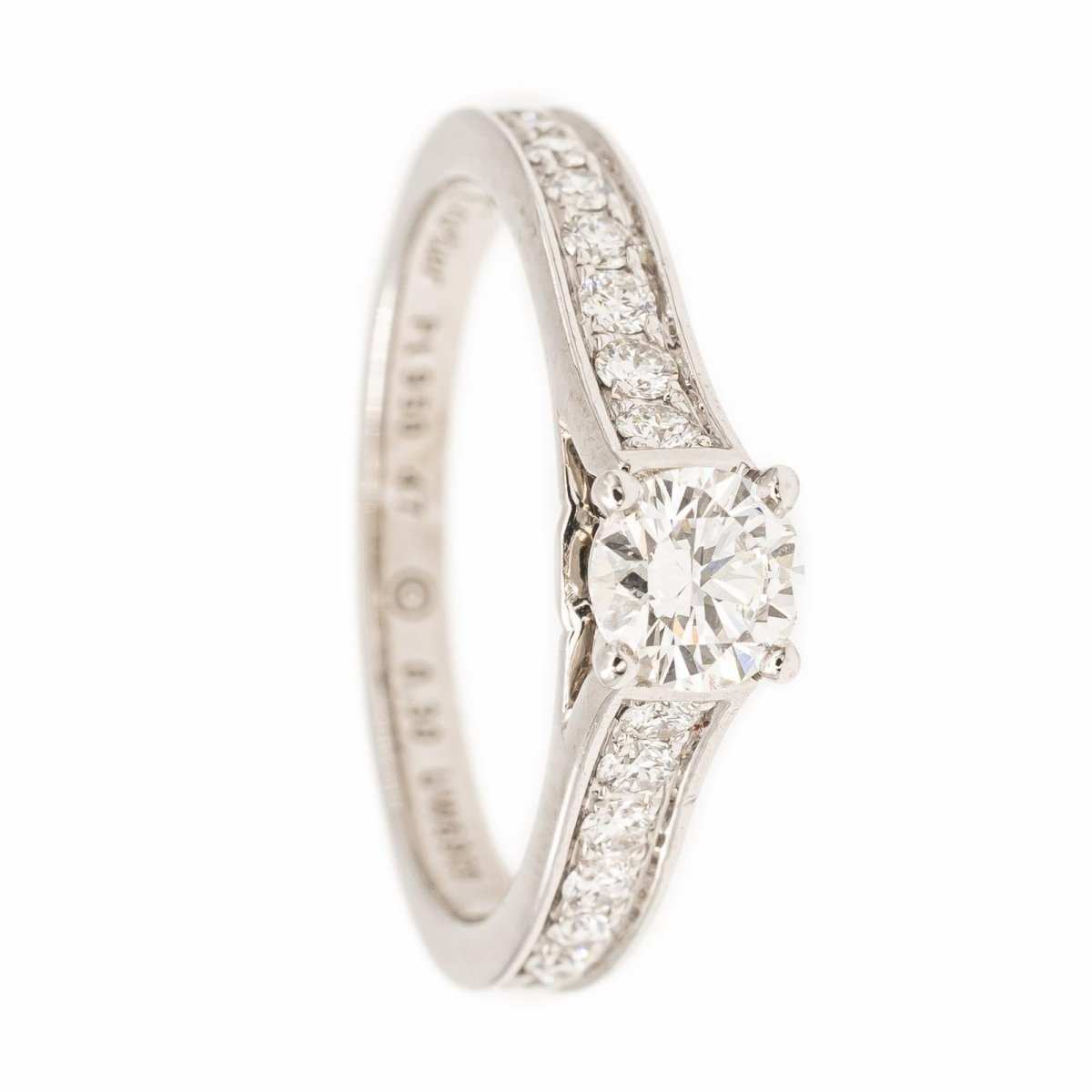 Bague Solitaire CARTIER 1895 en platine et diamant - Castafiore