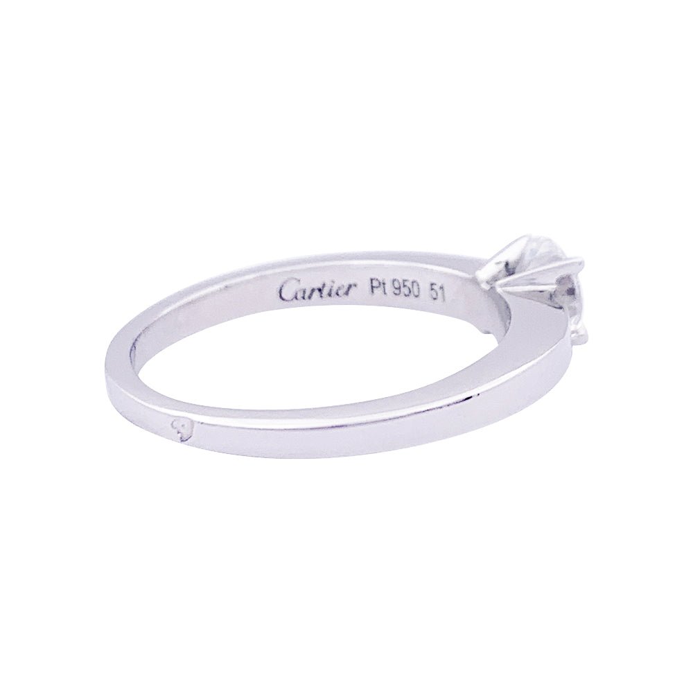 Bague Solitaire CARTIER "Déclaration" en platine et diamant - Castafiore