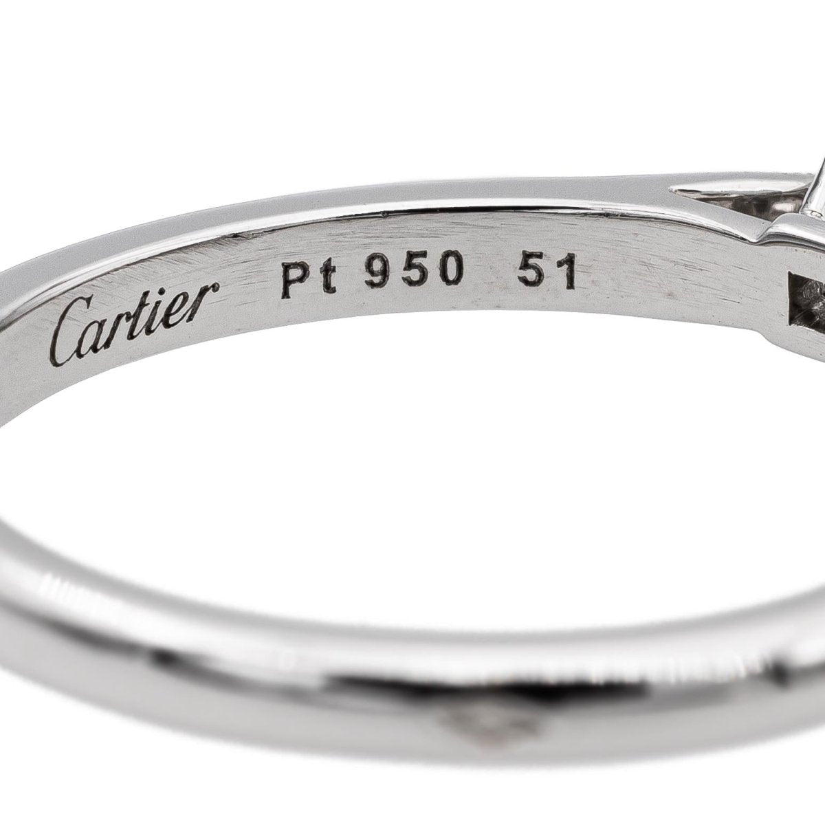 Bague Solitaire CARTIER platine et diamant - Castafiore