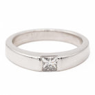 Bague Solitaire CARTIER "Tank" en or blanc et diamant - Castafiore