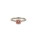 Bague Solitaire COURBET en or blanc et diamant rose - Castafiore