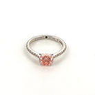 Bague Solitaire COURBET en or blanc et diamant rose - Castafiore