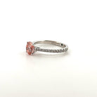 Bague Solitaire COURBET en or blanc et diamant rose - Castafiore