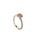 Bague Solitaire COURBET en or blanc et diamant rose - Castafiore