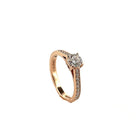 Bague Solitaire COURBET en or rose et diamants - Castafiore