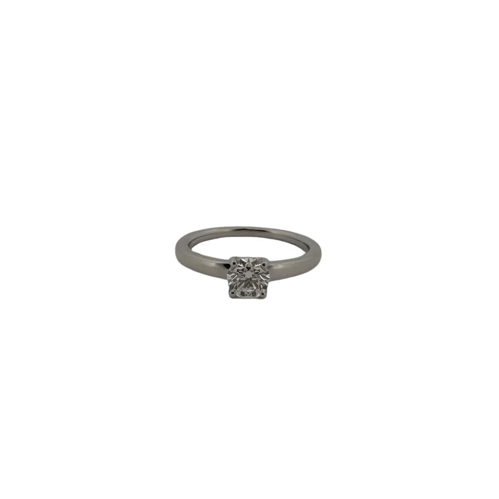 Bague Solitaire DE BEERS en platine et diamant - Castafiore