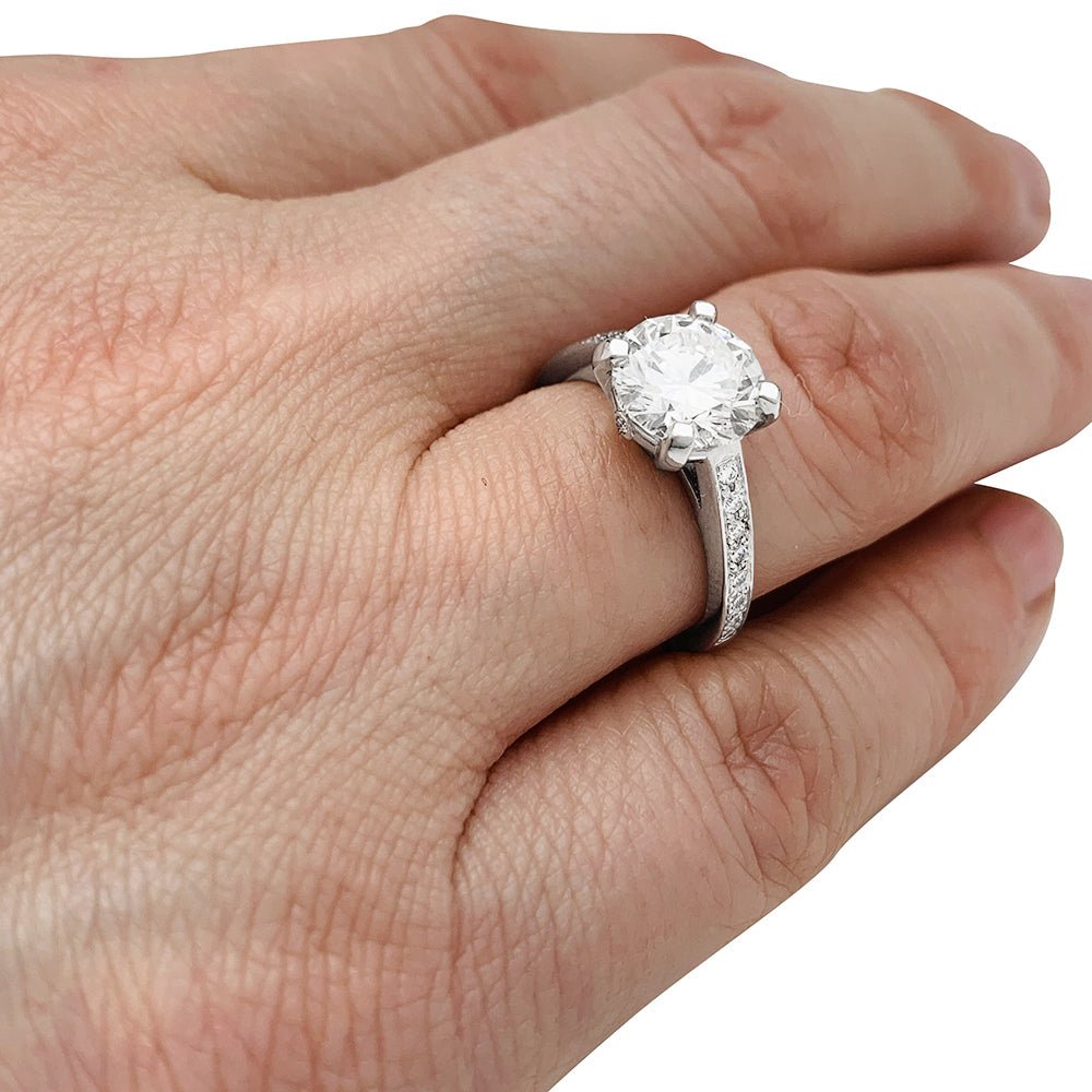 Bague solitaire diamant 2,02 carats en platine - Castafiore