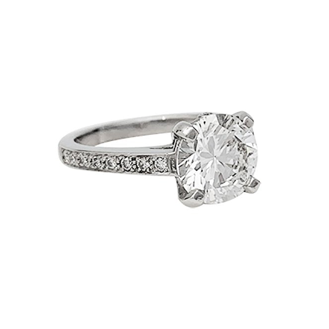 Bague solitaire diamant 2,02 carats en platine - Castafiore